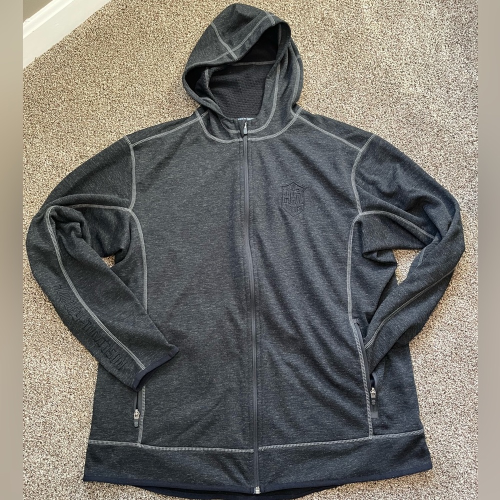 Harley Davidson Official Wool Blend Fleece Men's
Dark Gray Full Zip Hoodie XL